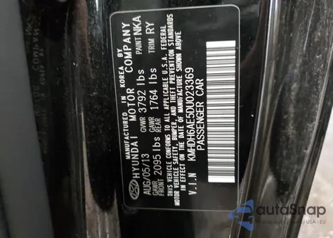 2013 Hyundai Elantra Coupe Gs from USA, damaged, VIN KMHDH6AE5DU023369